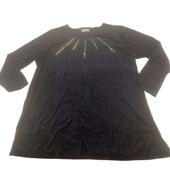 Velvet Vintage Studded Blouse - Picture 1 of 7